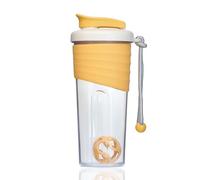Kuoleopa Shaker Bottle for Protein Mixes，24 oz，Protein Shaker Bottles with Whisk Ball, Mixer Bottle, Protein Bottle,Portable Pre Workout Whey Protein Drink Shaker Cup，Yellow
