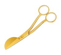 KUONIIY Applique Scissors, Stainless Steel Sewing Embroidery Scissors with Duckbill Edge Shaped Paddle for Art, Crafting, Tufting, Needlework and Embroidery, 6 Inch, Gold
