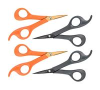 KUONIIY Micro Tip Scissors 6", Titanium Coated Detail Craft Scissors 4 P