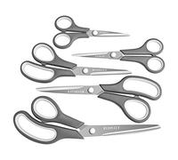 KUONIIY Scissors Ultra Sharp Blades Soft Comfort-Grip Handles Multi-Purpose Scissors Set of 5