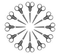 KUONIIY Scissors Ultra Sharp Titanium Coating Blades Soft Comfort-Grip Handles Multi-Purpose Scissors, 6 Inch, 12 Pieces