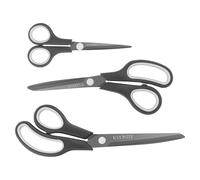 KUONIIY Scissors Ultra Sharp Titanium Coating Blades Soft Comfort-Grip Handles Multi-Purpose Scissors, Set of 3