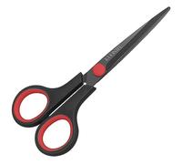 KUONIIY Scissors Ultra Sharp Titanium Coating Blades Soft Comfort-Grip Handles Multi-Purpose Scissors, BlackRed, 6 Inch