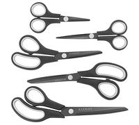 KUONIIY Scissors Ultra Sharp Titanium Coating Blades Soft Comfort-Grip Handles Multi-Purpose Scissors Set of 5