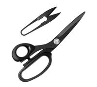 KUONIIY Sewing Scissors Left-Handed for Cutting Leather, 8 Inch Dressmaking Scissors with Stainless Steel Blade, Black (4.1 Inch Small Thread Snips)