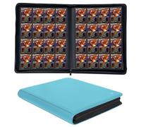 KUOOKING 1000+ Pockets Trading Card Binder, 16-Pocket Card Ablum Compatible with MTG,Sports Cards & Other Standard Size Trading Cards (LIGHT BLUE)