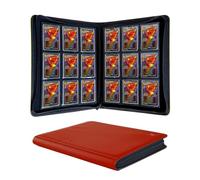 KUOOKING Toploader Binder - Holds 288+ Top Loaders for Cards, 9 Pocket Top Loader Binders with Sleeves for 3x4 inch Rigid Card Holders (RED)