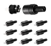 KUOQIY 10 PCS 2 Pin DIN Speaker Plug, 2 Pin HiFi Loudspeaker Cable Connector with Screw Terminals and Kink Protection, with Screwdriver, for HiFi Loud Speaker Devices
