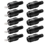 KUOQIY 10 PCS 2 Pin DIN Speaker Plug/Socket, 2 Pin HiFi Loudspeaker Cable Connector with Screw Terminals and Kink Protection, with Screwdriver, for HiFi Loud Speaker Devices