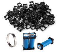 KUOQIY 100 PCS 18650 Li-ion Battery Holder Stand, 1 Cell 18650 Lithium Battery Bracket Holder, Cylindrical Battery Pack Bracket, with 3m Nickel Strip, for 18650 Li-ion Battery