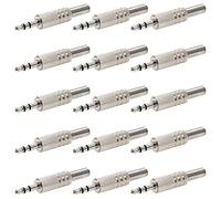 KUOQIY 15 PCS 3.5mm 3 Pole TRS Male Plug, Metal Audio Soldering Headphone Jack Plug with Spring, Metal Audio Soldering Adapter Converter, for Headphone Headset Earbud Earphone, Nickel-Plated
