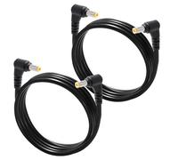 KUOQIY 2 PCS 1m 18AWG 5.5x2.5 mm 24V 12V DC Power Extension Cable, Right Angle Male to Right Angle Male DC Power Extension, for CCTV Security Cameras, Router, Black