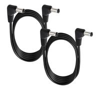 KUOQIY 2 PCS 1m 5.5x2.1 mm 24V 12V DC Power Extension Cable, Right Angle Male to Right Angle Male DC Power Extension 22AWG, for CCTV Security Cameras, Router, Black
