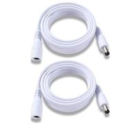 KUOQIY 2 PCS 3m 5.5x2.1 mm 24V 12V DC Power Extension Cable, Male to Female Power Extension 22AWG, for CCTV Security Cameras, Router, White