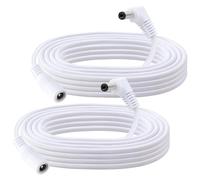 KUOQIY 2 PCS 3m 5.5x2.1 mm 24V 12V DC Power Extension Cable, Right Angle Male to Female Power Extension 22AWG, for CCTV Security Cameras, Router, White
