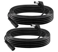 KUOQIY 2 PCS 3m 5.5x2.1 mm 24V 12V DC Power Extension Cable, Right Angle Male to Female Power Extension 22AWG, for CCTV Security Cameras, Router, Black