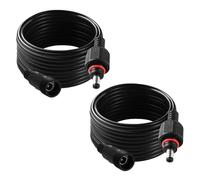 KUOQIY 2 PCS 3m 5.5x2.1 mm M14 Thread IP67 Waterproof DC Power Extension Cable, 12V 24V DC Male to Female Power Supply Adapter Extension Lead 22AWG, for Solar Garden Lights