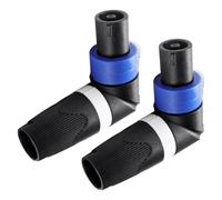 KUOQIY 2 PCS 4 Pole Right Angle Speakon Male Connector, Twist-Lock Speaker Plug, Speakon Cable Adapter Connectors, with Screwdriver, Compatible with NL4MP, NL4MPR, NL4FC, NL4FX, NLT4X