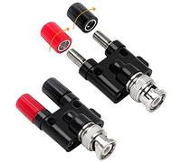 KUOQIY 2 PCS BNC Male Plug to 2 x 4mm Dual Banana Female Jack Socket Binding Post Audio Adapter Connector, RF Coaxial Splitter Double Connector Jack Adaptor for Oscilloscope