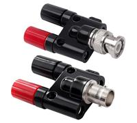KUOQIY 2 PCS BNC to 2 x 4mm Dual Banana Female Jack Socket Binding Post Audio Adapter Connector, RF Coaxial Splitter Double Connector Jack Adaptor for Oscilloscope