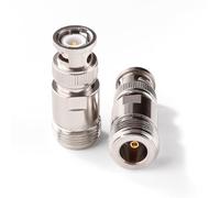 KUOQIY 2 PCS Copper Type N Female to BNC Male RF Connector, N Type to BNC Adapter, for WiFi Antenna Extension Cable
