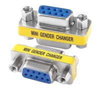 KUOQIY 2 PCS DB9 9 Pin Female to Female Gender Changer, RS232 Serial Port Cable Coupler Adapter, for PC Computer Data Transfer
