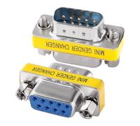 KUOQIY 2 PCS DB9 9 Pin Male to Female Gender Changer, RS232 Serial Port Cable Coupler Adapter, for PC Computer Data Transfer