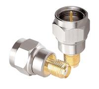 KUOQIY 2 PCS F Type Male to SMA Female Connector, F to SMA Coax Adapter, for RF Application WIFI Antenna FPV Drone Extension Cable Wireless LAN Devices