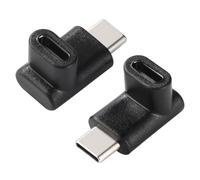 KUOQIY 2 PCS Upward & Downward Angled USB Type-C, USB C Angle Adapter, Type C 3.1 Male to Female Adapter, for Laptop Tablet Phone