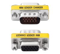 KUOQIY 2 PCS VGA 15 Pin Male to Female Gender Changer, HD15 Mini Gender Changer Coupler Adapter, for Monitors