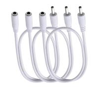 KUOQIY 3 PCS 0.5m 22 AWG 3.5x1.35 mm 24V 12V DC Power Extension Cable, Male to Female Jack DC Power Cord Extension Cable, for LED Light Strips, Camera Surveillance, White