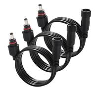 KUOQIY 3 PCS 1m 5.5x2.1 mm IP67 Waterproof DC Power Extension Cable, 12V 24V DC Male to Female Power Supply Adapter Extension Lead 22AWG, for Solar Garden Lights