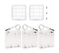 KUOQIY 3 PCS 4 AA Battery Holder DC Male 5.5x2.1 mm, 4 x 1.5V 6V AA Battery Holder Case with ON/Off Switch Wire Leads & Cover, with Plastic Storage Box Screwdriver & Screws, Transparent