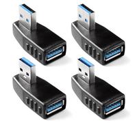 KUOQIY 4-in-1 USB 3.0 Adapter Combo: 90 Degree Male to Female, Left & Right Angle Adapters