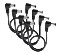 KUOQIY 4 PCS 0.3m 5.5x2.1 mm 24V 12V DC Power Extension Cable, Right Angle Male to Right Angle Male DC Power Extension 22AWG, for CCTV Security Cameras, Router, Black