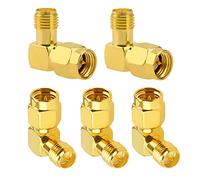 KUOQIY 5 PCS SMA Male to RP-SMA Female Right Angle Adaptor - Coax Adapter for WiFi Antenna, FPV, Goggles, Router