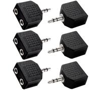 KUOQIY 6 PCS 3.5mm Jack Stereo Audio Adapter Splitter, 3.5mm Jack Plug to 2x 3.5mm Jack Sockets Stereo Adaptor Dual Splitter, Nickel Plated
