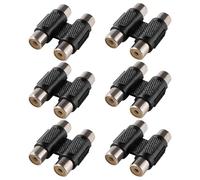KUOQIY 6 PCS RCA 2 Female to 2 Female Coupler, Twin RCA Phono Coupler Adapter, for Record Player CD MP3 Reciever Amplifier Stereo Phono Cable, Nickel Plated
