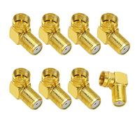 KUOQIY 8 PCS F-Type Right Angle Adapter, Right-Angled SAT Adapter Set, Gold Plated 90° Female to Male Connector, Right Angle Gold Plated F-Type Coaxial RG6 Adapter