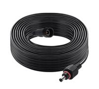 KUOQIY 8m 5.5x2.1 mm M14 Thread IP67 Waterproof DC Power Extension Cable, 12V 24V DC Male to Female Power Supply Adapter Extension Lead 22AWG, for Solar Garden Lights