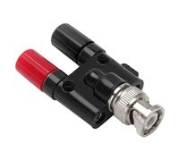 KUOQIY BNC Male Plug to 2 x 4mm Dual Banana Female Jack Socket Binding Post Audio Adapter Connector, RF Coaxial Splitter Double Connector Jack Adaptor for Oscilloscope