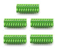 kuosbiu 5 PCS 10 Pin 3.81mm Pitch Screw Terminal Block Connector for 28-16AWG, Pluggable Quick Male Plug Connector-10 Pole