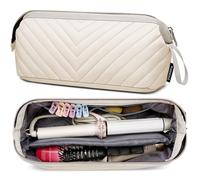 Kuosdaz Hair Tools Travel Bag for Shark Flexstyle Dyson, Quilted Case Organizer Bag, Gift for Women Hair Accessories Storage Bag, Travel Hairdryer Portable Bag for Women, Beige