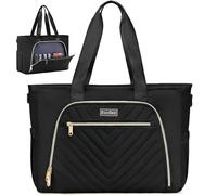 Kuosdaz Teacher Tote Bag for Women 15.6in Laptop Bag Work Bags Nurse Bags, Professional Briefcase Computer Purses Handbag, Large Utility Tote Messenger Shoulder Bag, Black