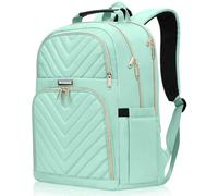 Kuosdaz Travel Laptop Backpack, School Backpack for Teens, 15.6 Inch Quilted Work Backpack Purse, Large Anti-theft Teacher Bookbags for Boys Girls, Casual Daypacks for Men Women, Teal