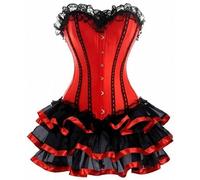 KUOSE Moulin Rouge Gothic Corsage Dress Corset Lace Skirt Plus Size S-6XL