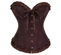 KUOSE Womens Black Basque Body Shaper Overbust Corset Top Plus Size S-6XL