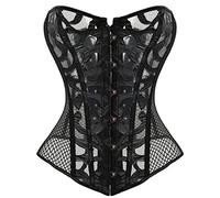 KUOSE Womens Black Basque Body Shaper Overbust Corset Top Plus Size S-6XL