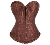 KUOSE Womens Black Basque Body Shaper Overbust Corset Top Plus Size S-6XL