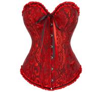 KUOSE Womens Black Basque Body Shaper Overbust Corset Top Plus Size S-6XL